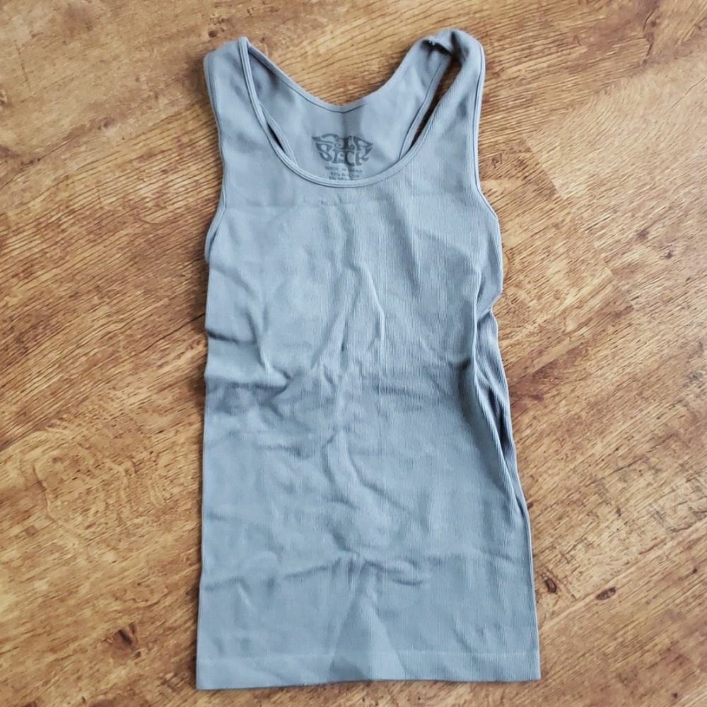 Gray ribbed tank top